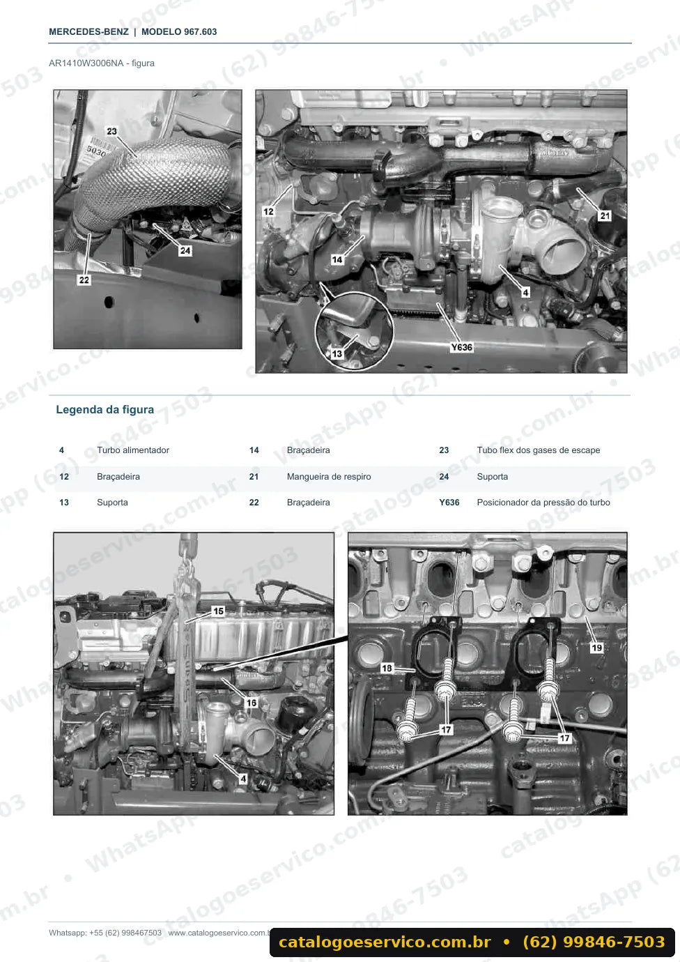 Página de procedimento do manual de oficina Mercedes-Benz Atego 927 F