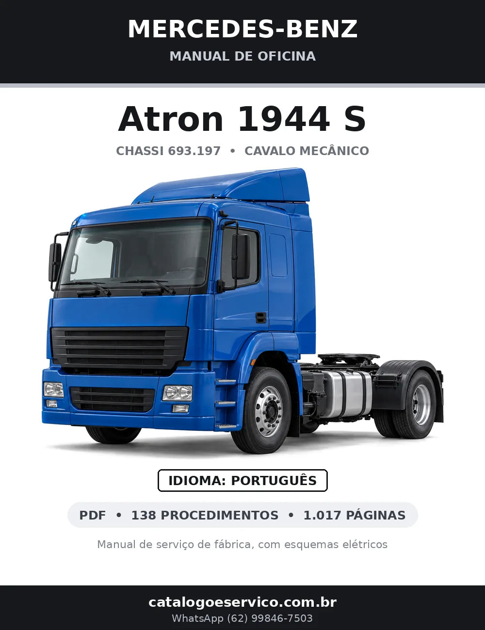 Capa do manual de oficina Mercedes-Benz Atron 1944 S