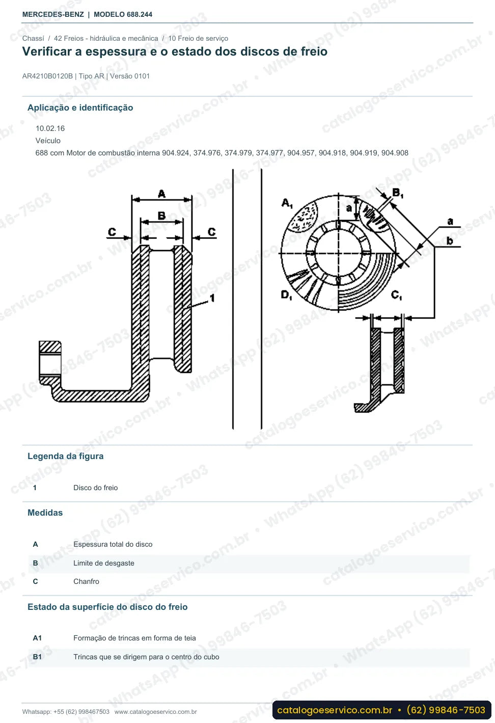 Página de procedimento do manual de oficina Mercedes-Benz Atron 915 E