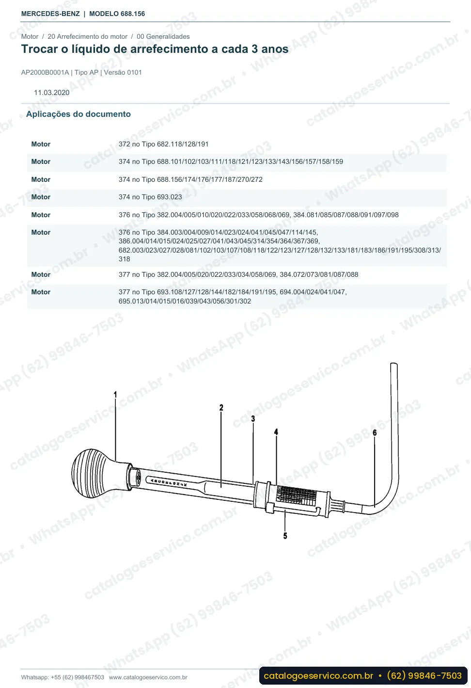 Página de procedimento do manual de oficina Mercedes-Benz Atron LO 610