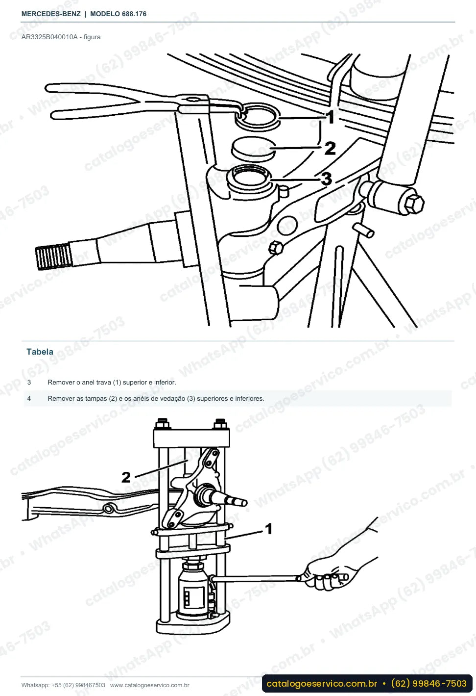 Página de procedimento do manual de oficina Mercedes-Benz Atron LO 814