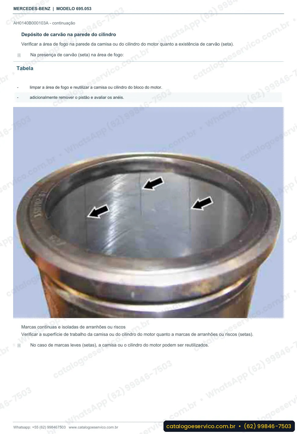 Página de procedimento do manual de oficina Mercedes-Benz Atron LS 1634 EL