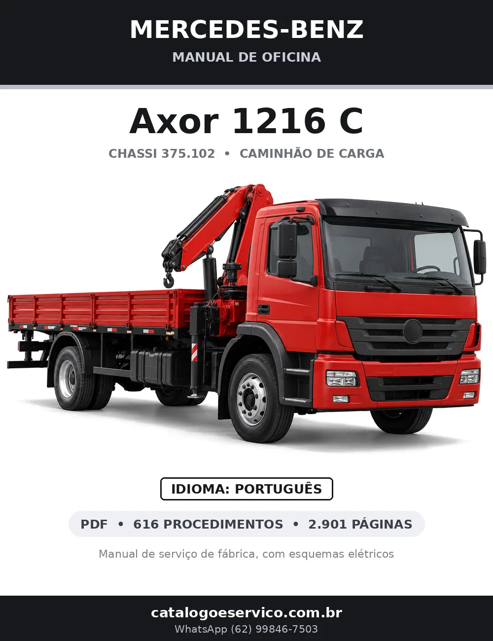 Capa do manual de oficina Mercedes-Benz Axor 1216 C