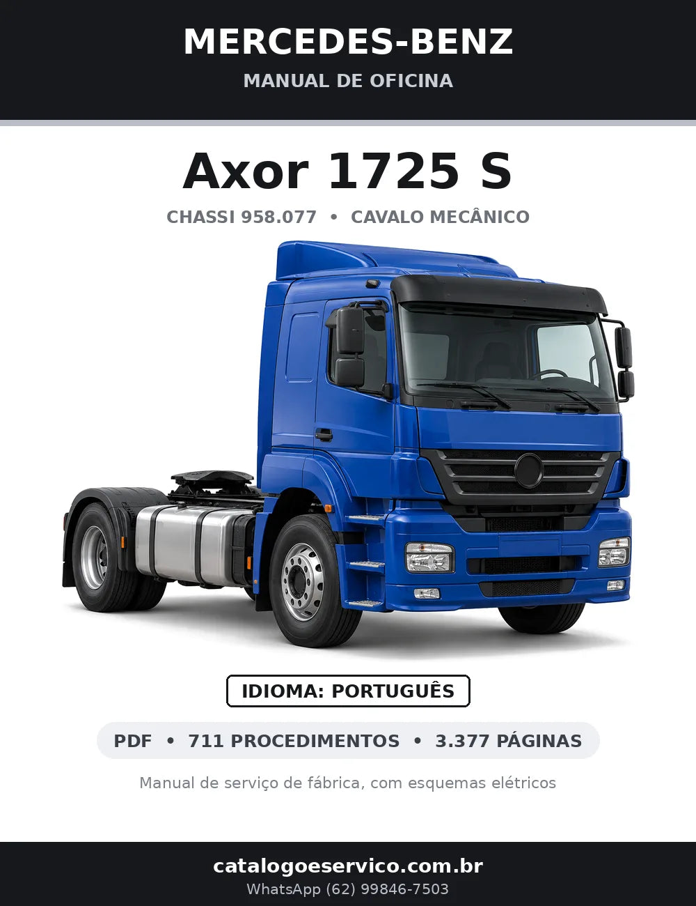 Capa do manual de oficina Mercedes-Benz Axor 1725 S