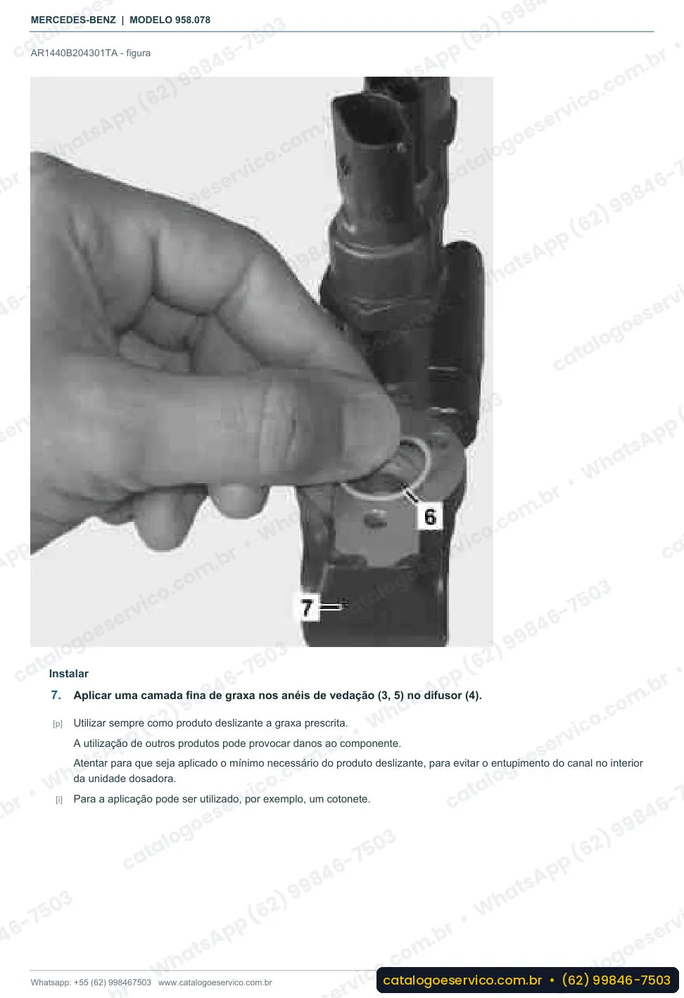 Página de procedimento do manual de oficina Mercedes-Benz Axor 1726 A