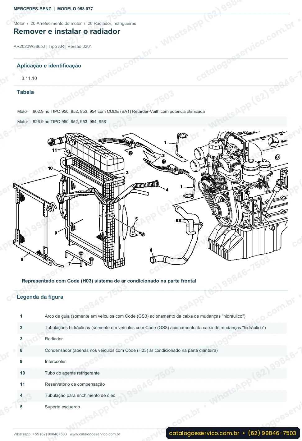 Página de procedimento do manual de oficina Mercedes-Benz Axor 1728 S