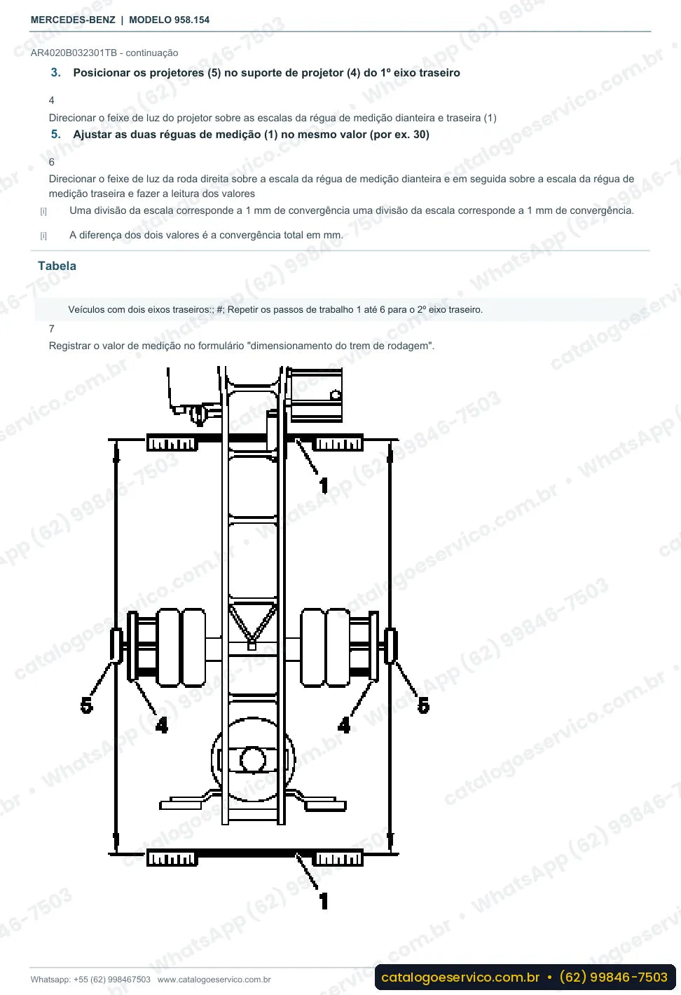 Página de procedimento do manual de oficina Mercedes-Benz Axor 1729 KO
