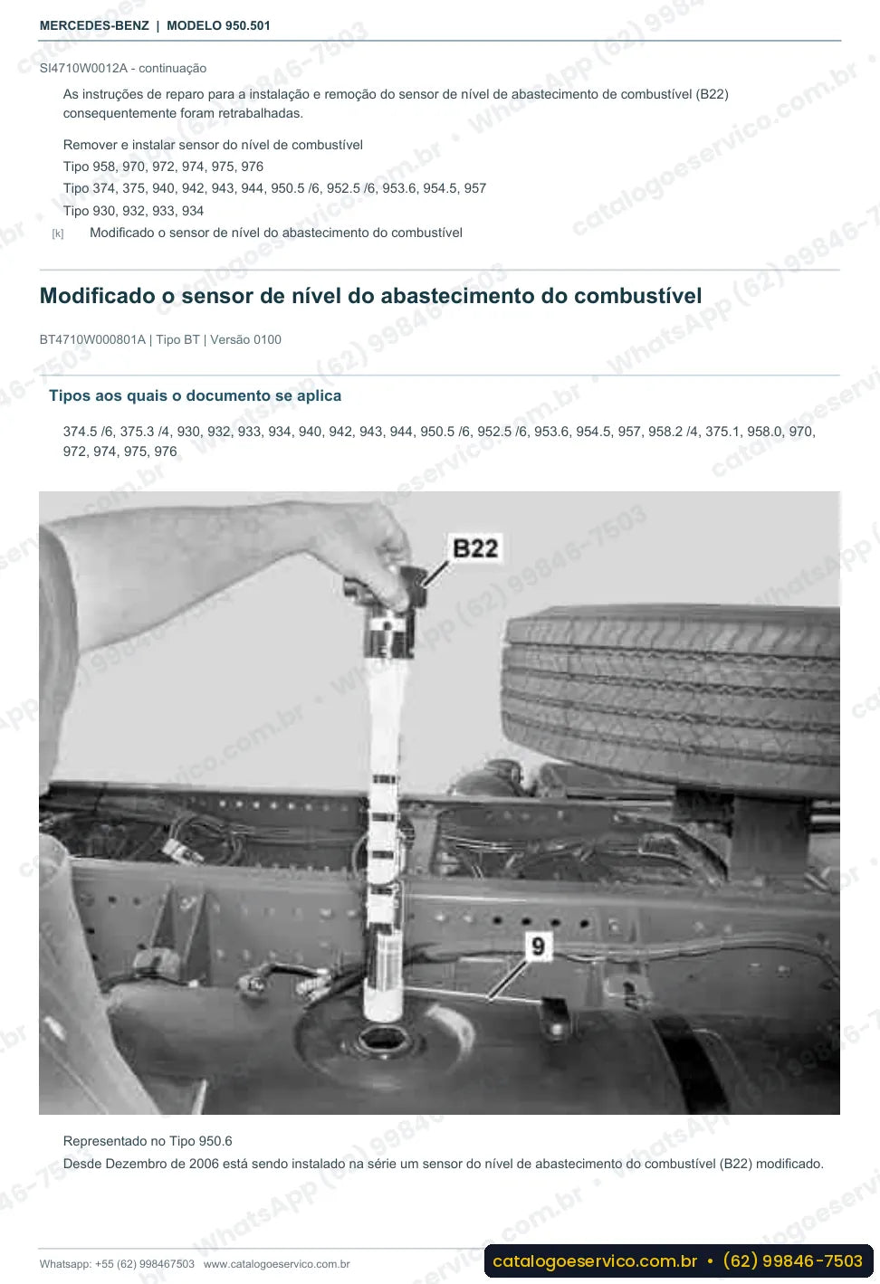 Página de procedimento do manual de oficina Mercedes-Benz Axor 1823 4x2