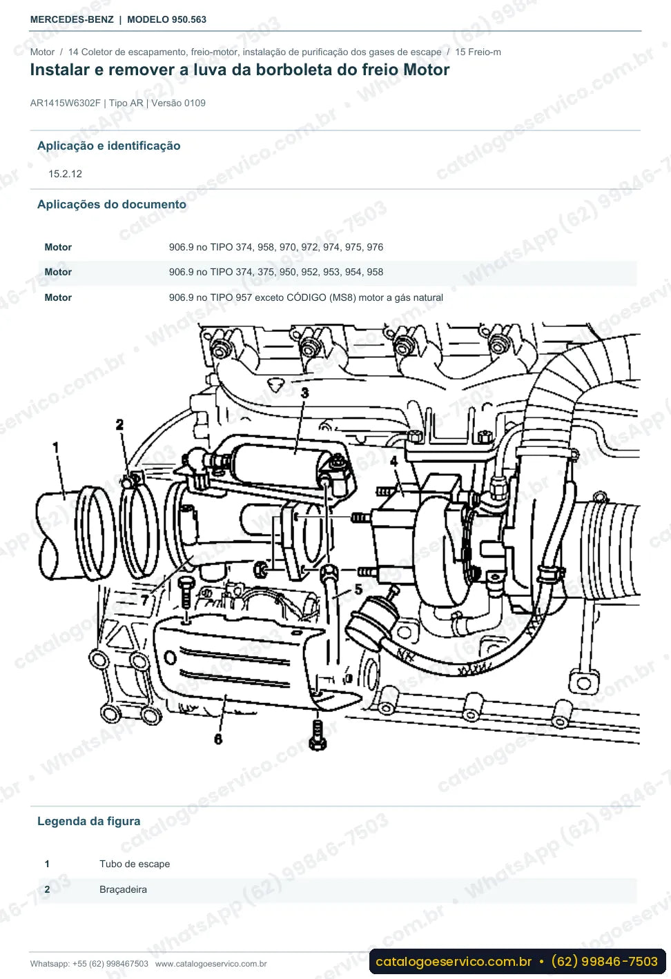 Página de procedimento do manual de oficina Mercedes-Benz Axor 1823 4x4