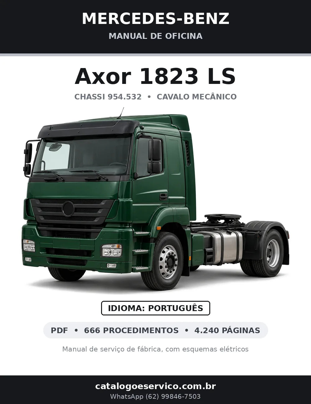 Capa do manual de oficina Mercedes-Benz Axor 1823 LS
