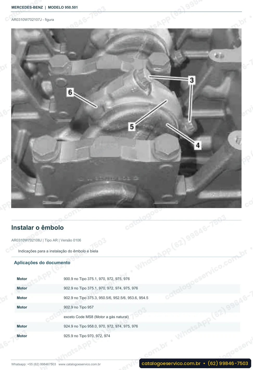 Página de procedimento do manual de oficina Mercedes-Benz Axor 1823