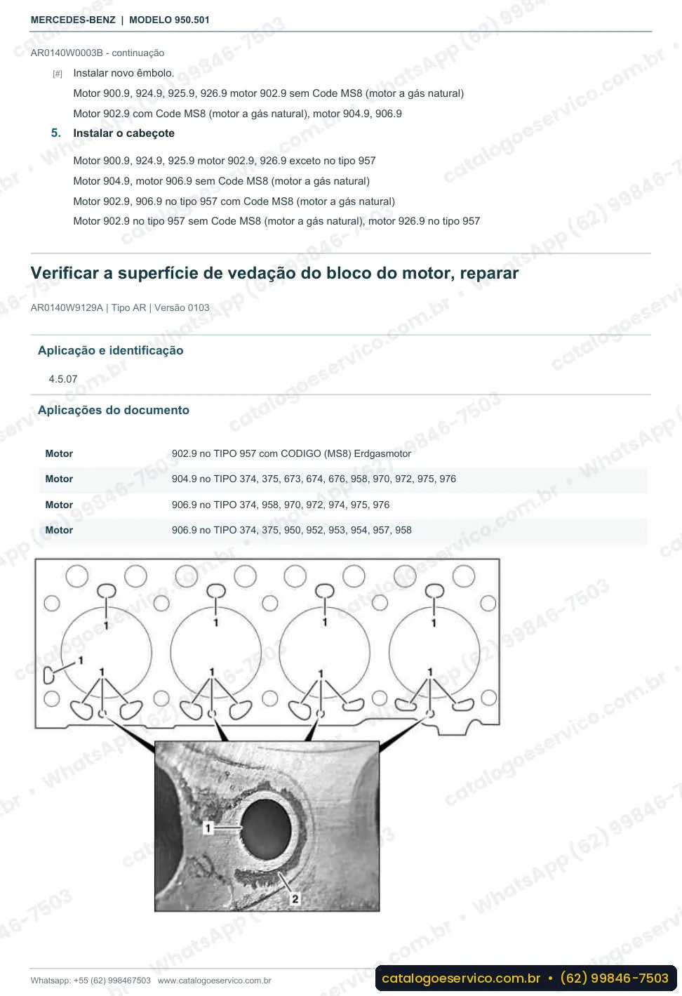 Página de procedimento do manual de oficina Mercedes-Benz Axor 1828 4x2
