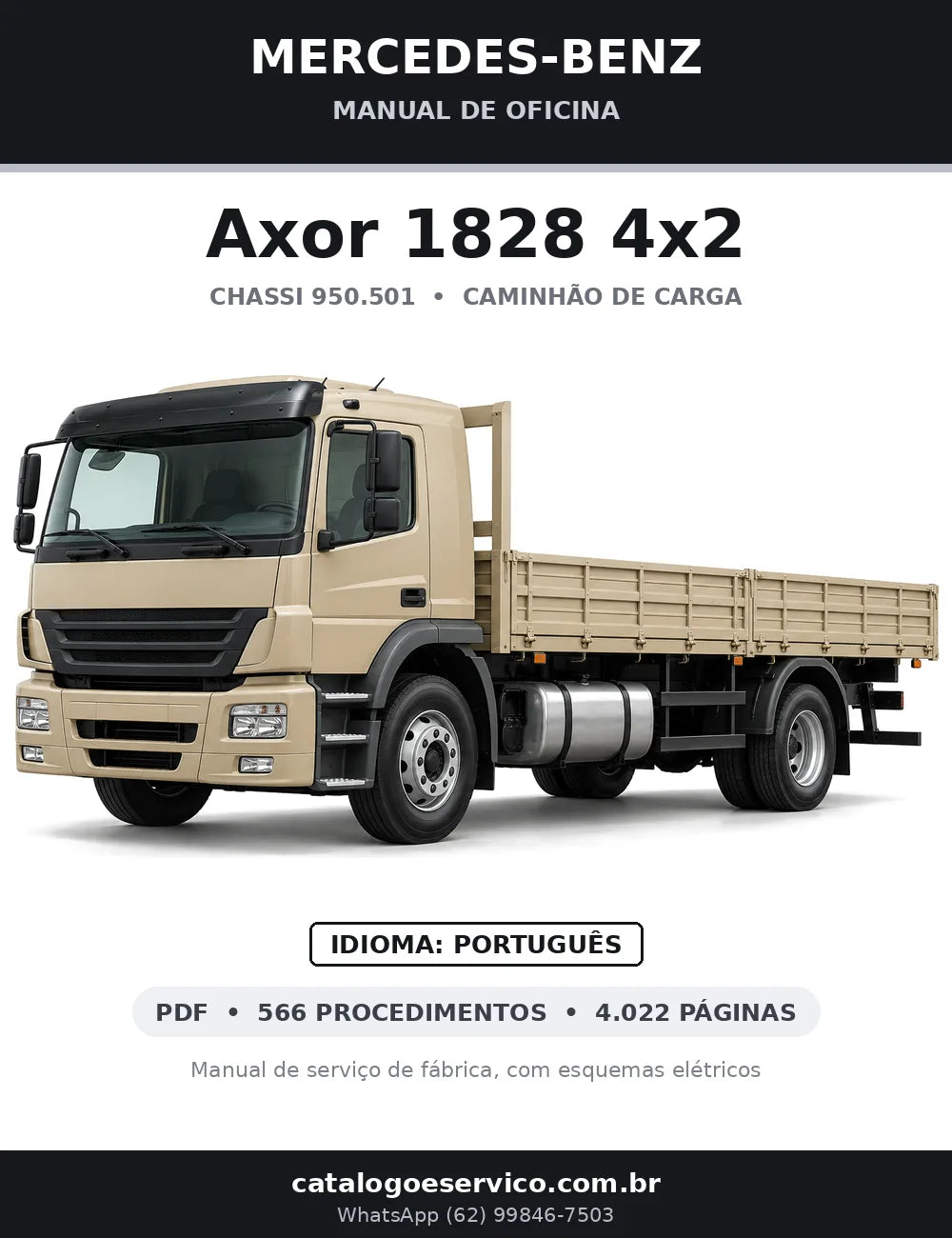 Capa do manual de oficina Mercedes-Benz Axor 1828 4x2