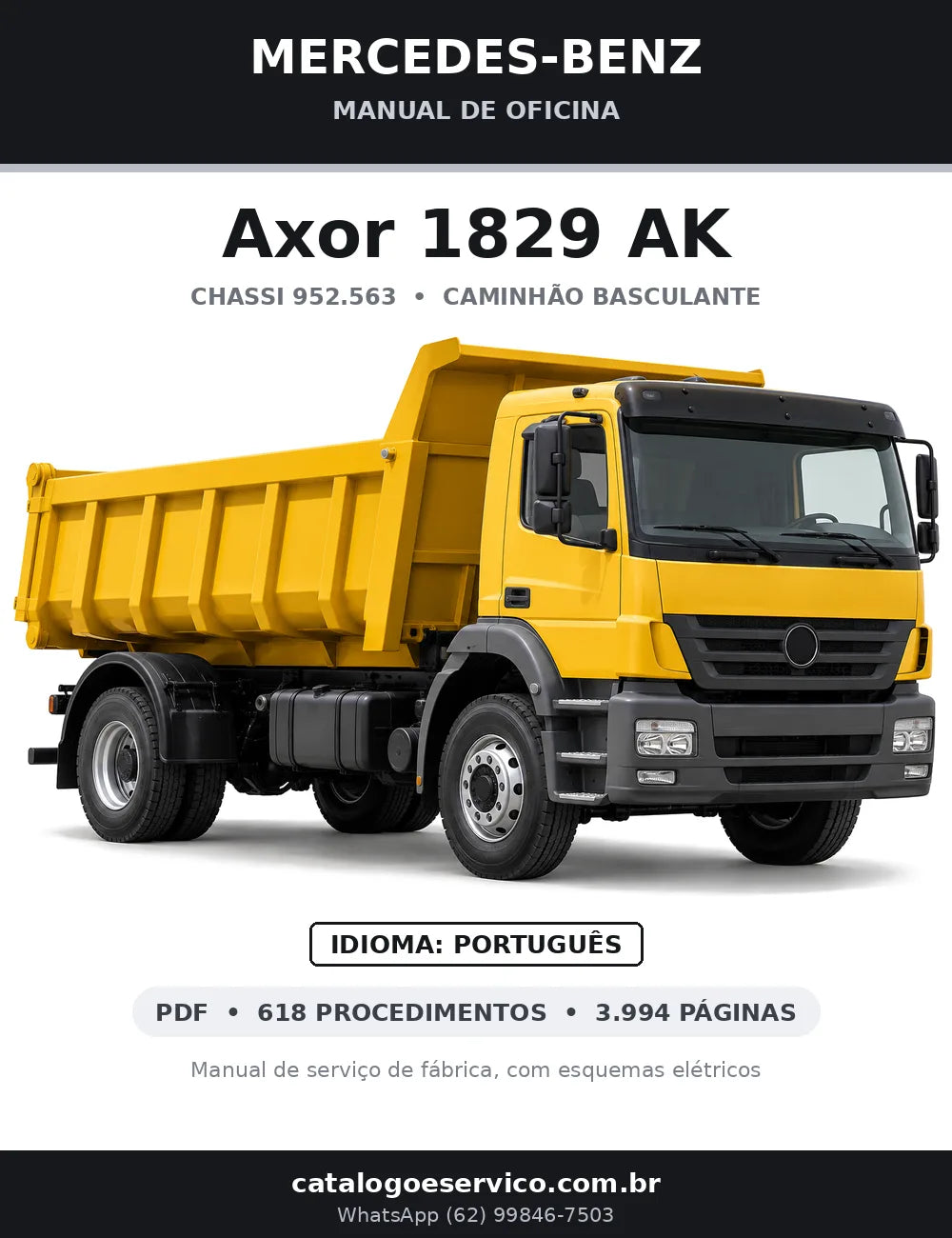 Capa do manual de oficina Mercedes-Benz Axor 1829 AK