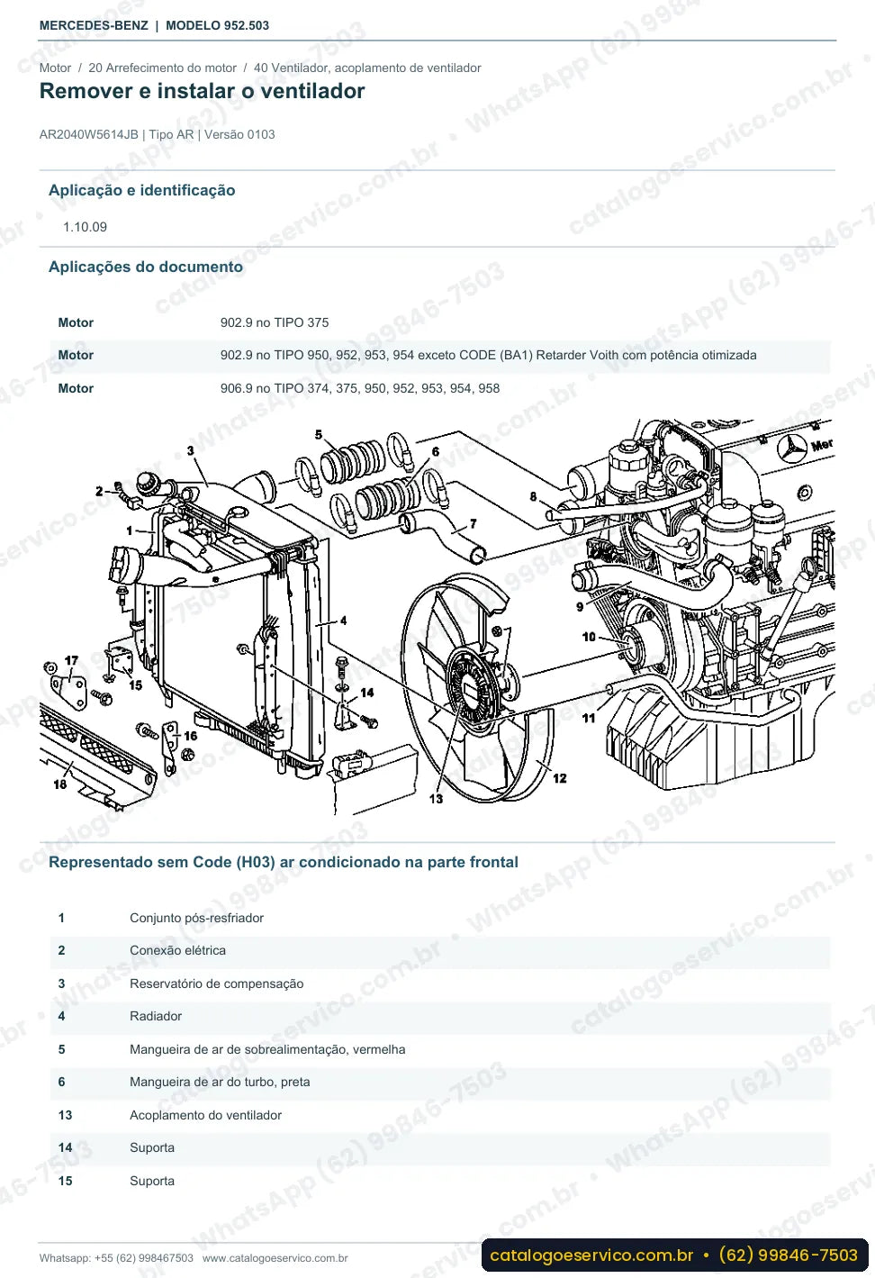 Página de procedimento do manual de oficina Mercedes-Benz Axor 1829 K
