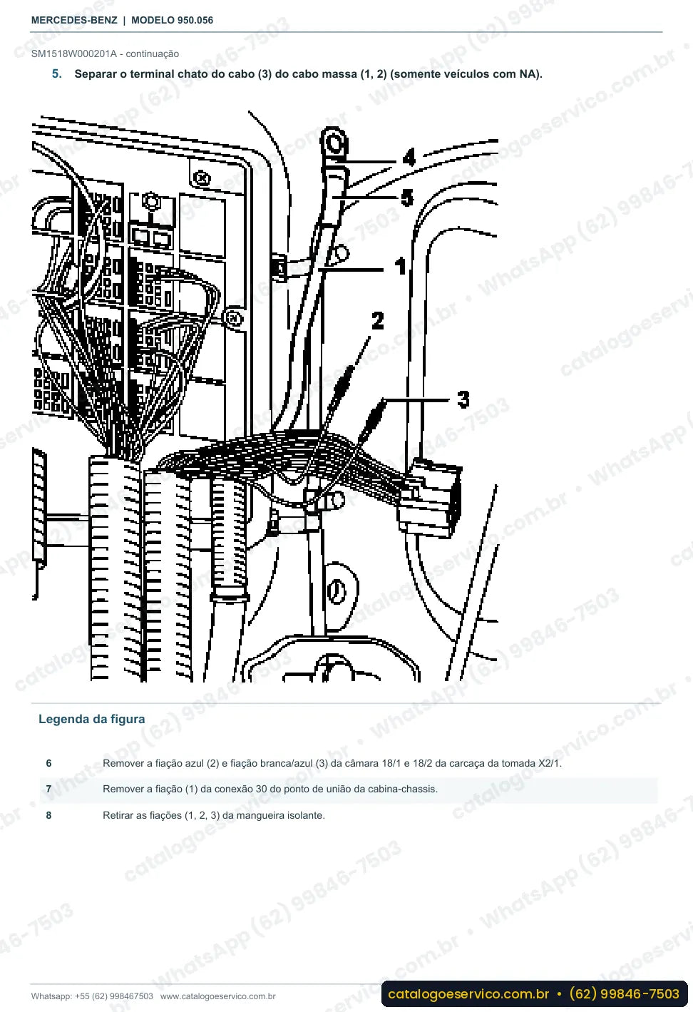 Página de procedimento do manual de oficina Mercedes-Benz Axor 1831 4x2