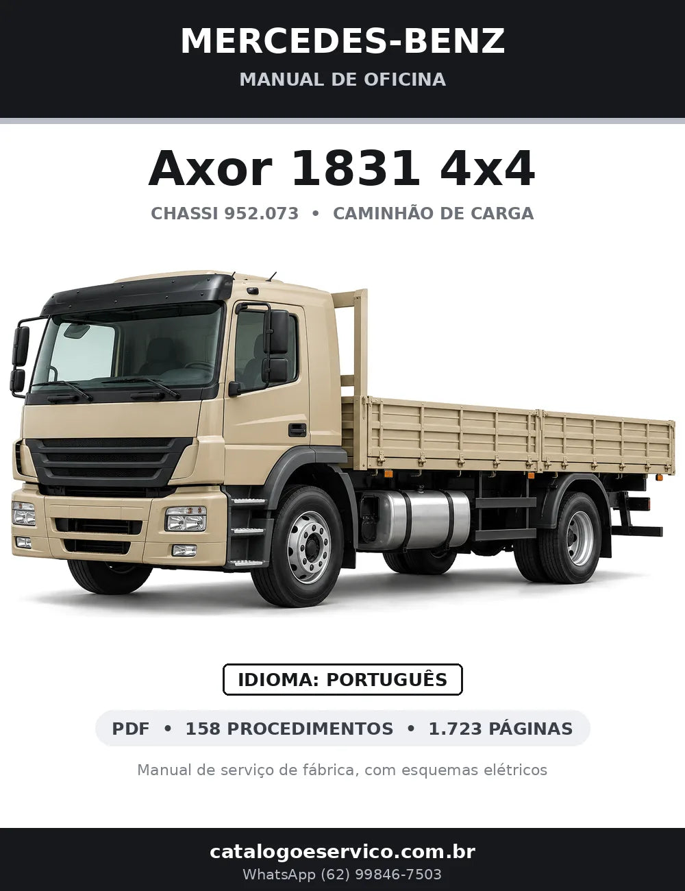 Capa do manual de oficina Mercedes-Benz Axor 1831 4x4