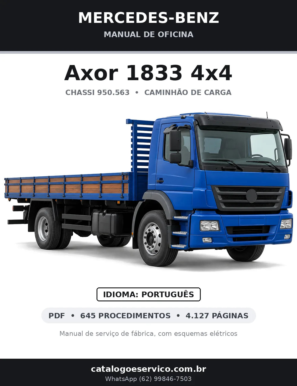 Capa do manual de oficina Mercedes-Benz Axor 1833 4x4