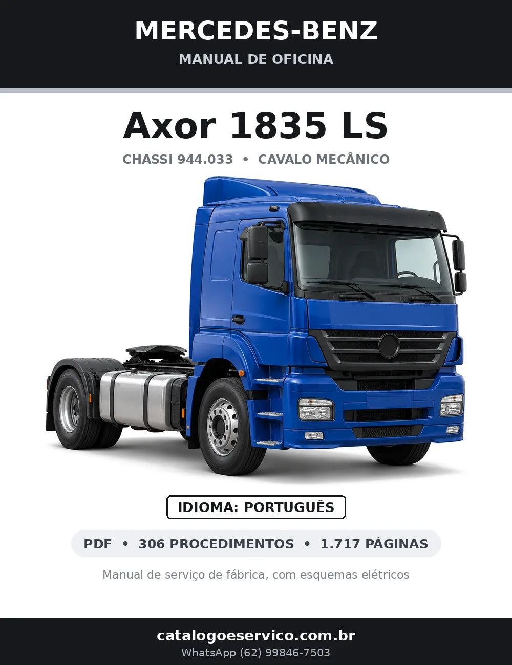 Capa do manual de oficina Mercedes-Benz Axor 1835 LS