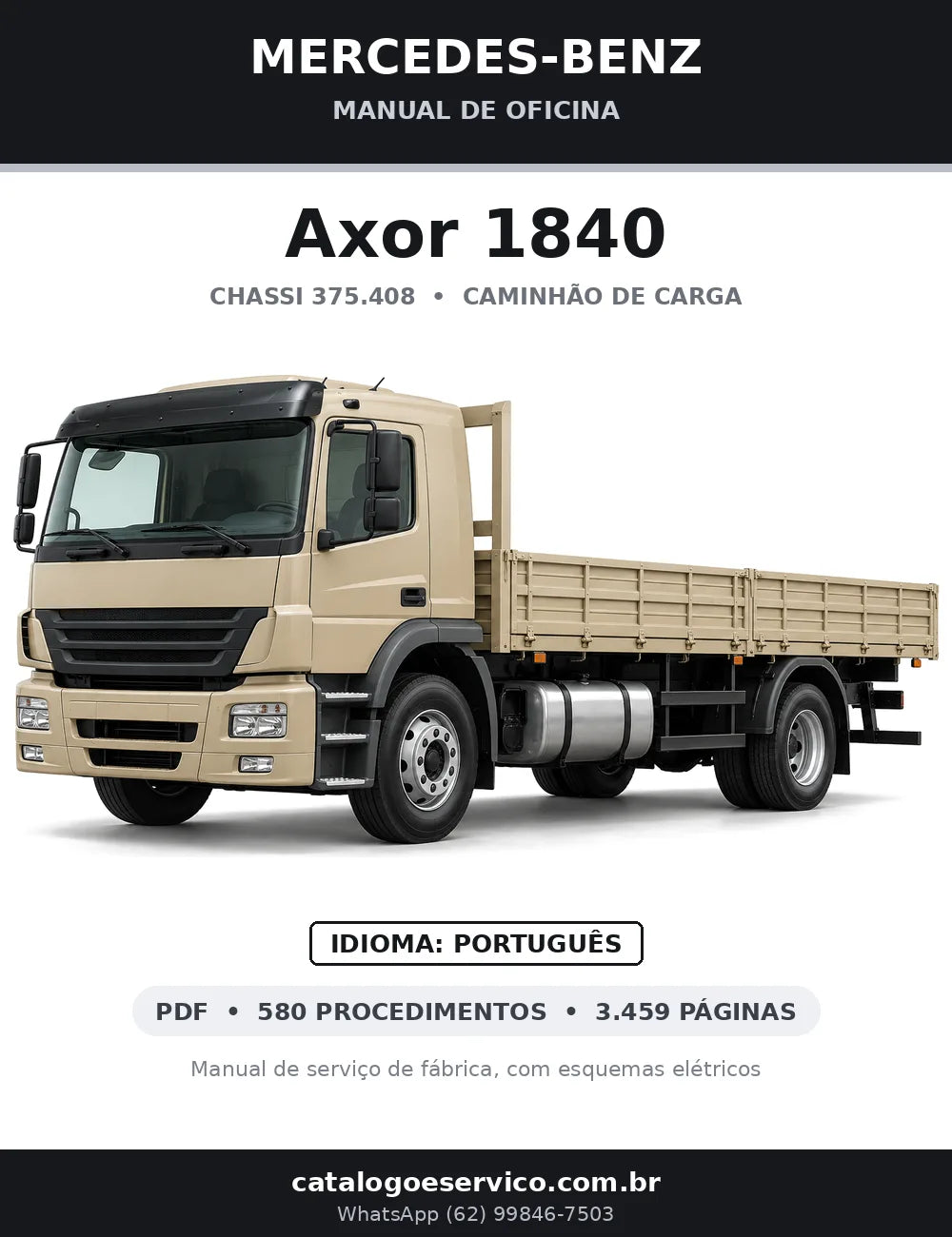 Capa do manual de oficina Mercedes-Benz Axor 1840