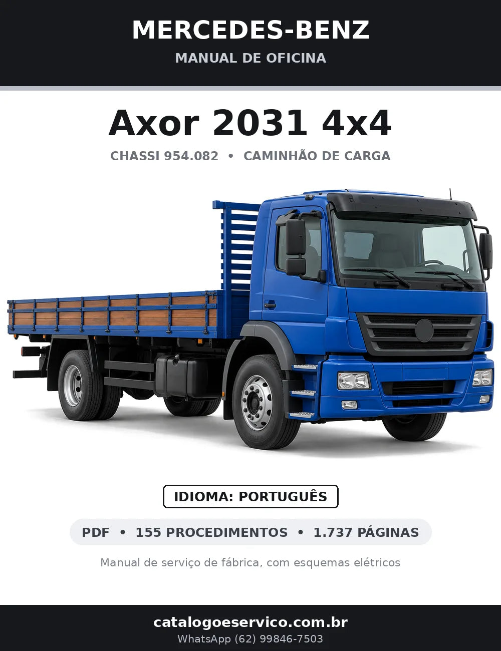 Capa do manual de oficina Mercedes-Benz Axor 2031 4x4