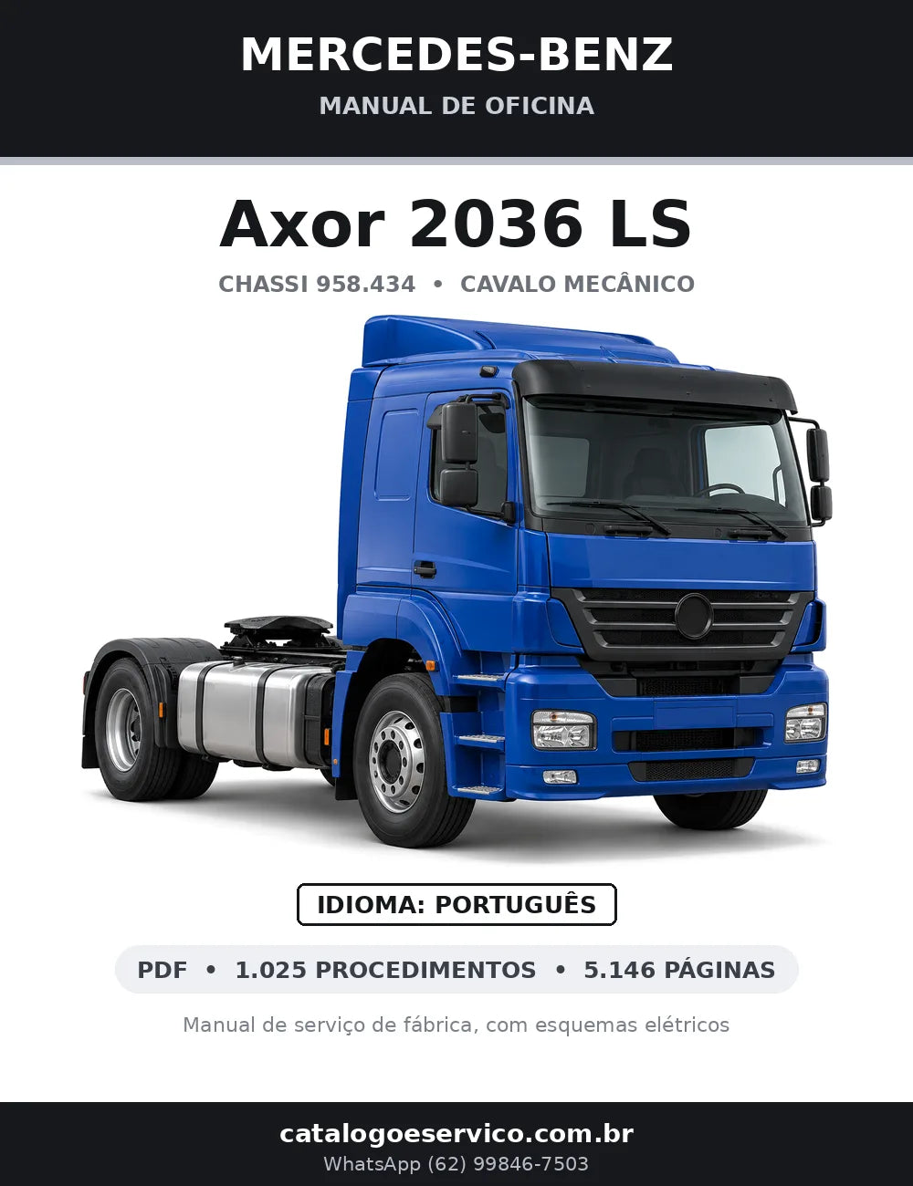 Capa do manual de oficina Mercedes-Benz Axor 2036 LS