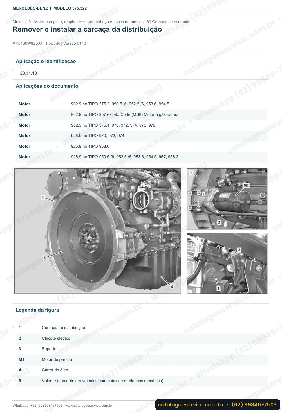 Página de procedimento do manual de oficina Mercedes-Benz Axor 2529 C