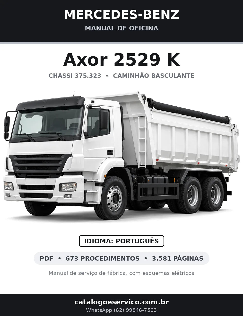 Capa do manual de oficina Mercedes-Benz Axor 2529 K