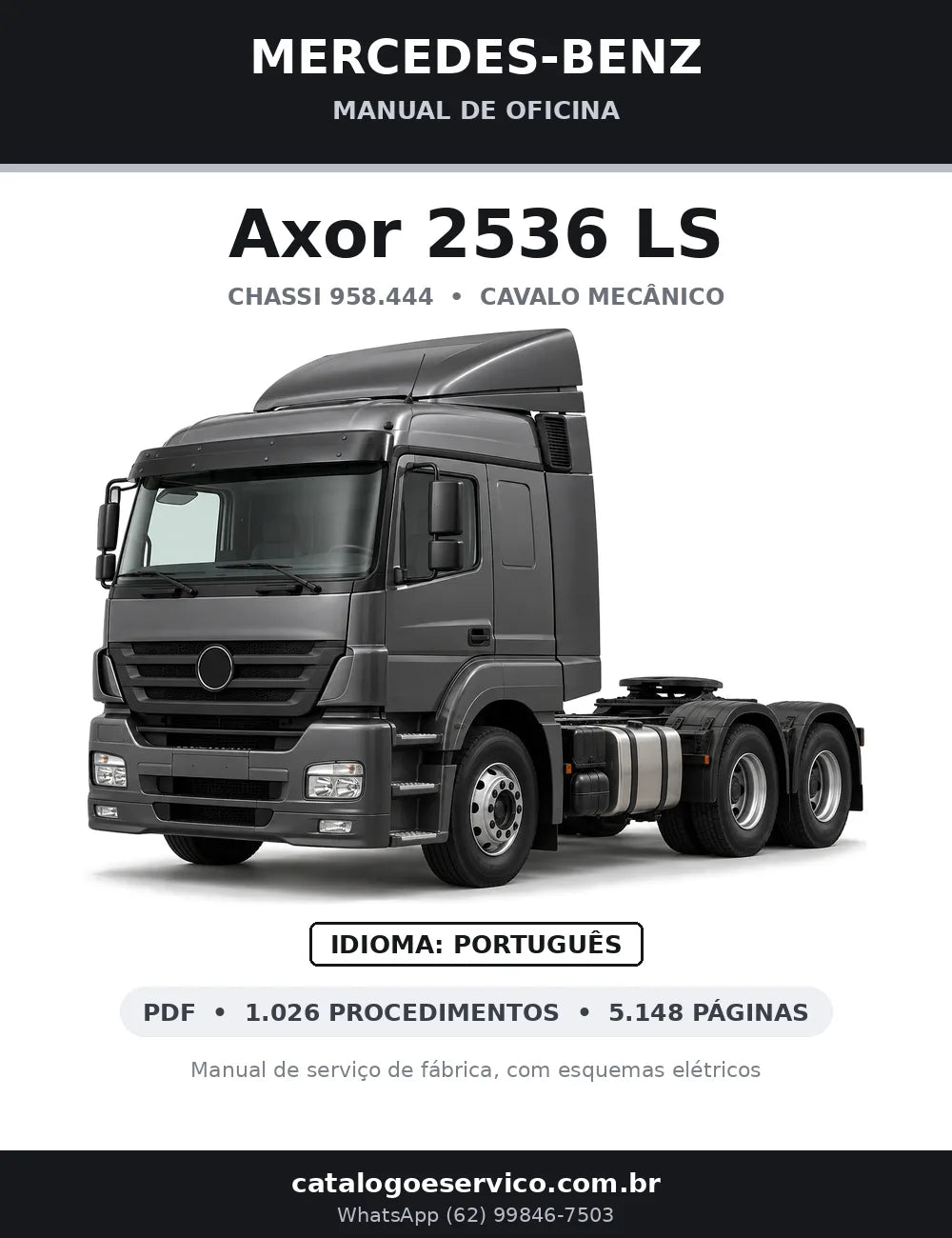 Capa do manual de oficina Mercedes-Benz Axor 2536 LS