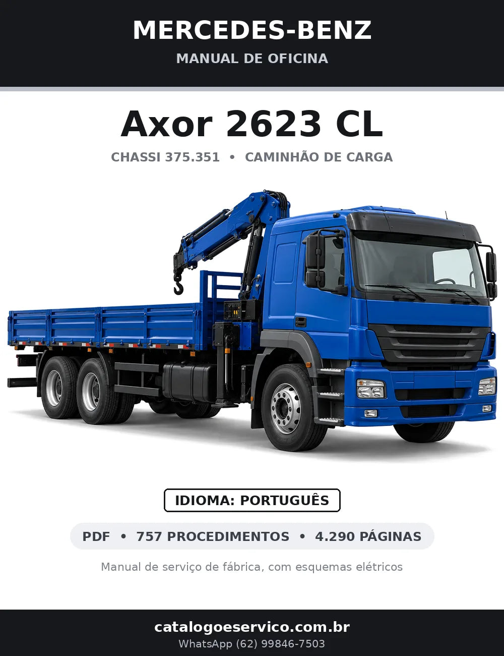 Capa do manual de oficina Mercedes-Benz Axor 2623 CL