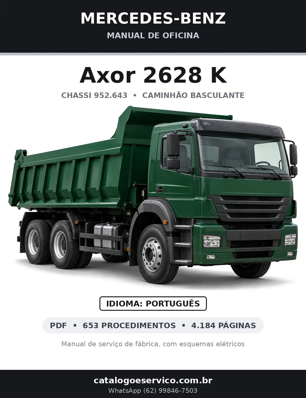 Capa do manual de oficina Mercedes-Benz Axor 2628 K