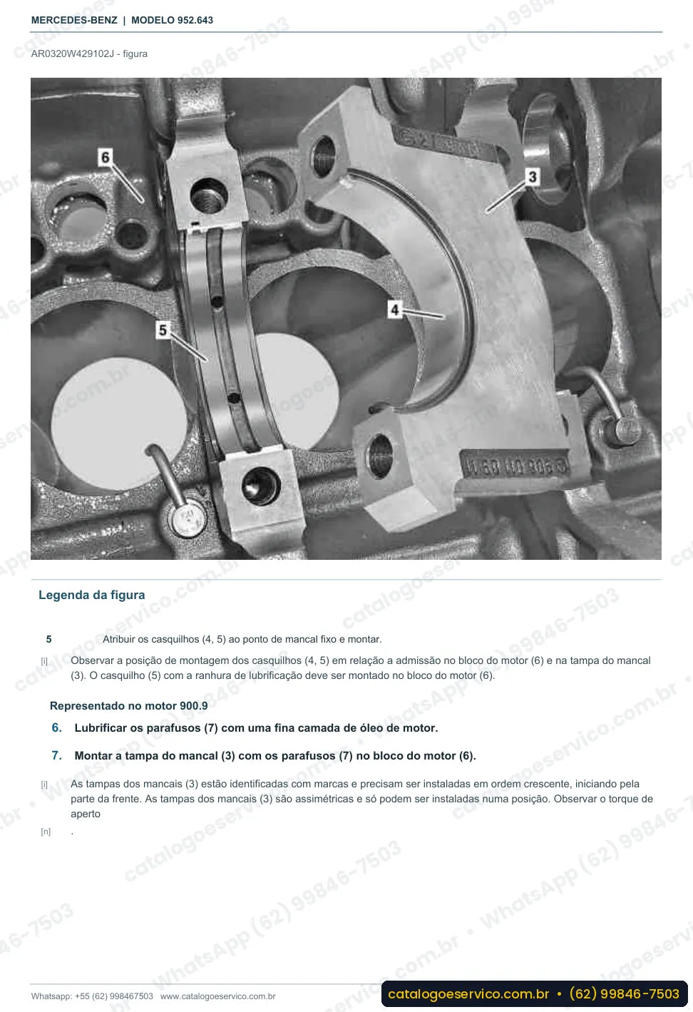 Página de procedimento do manual de oficina Mercedes-Benz Axor 2629 K