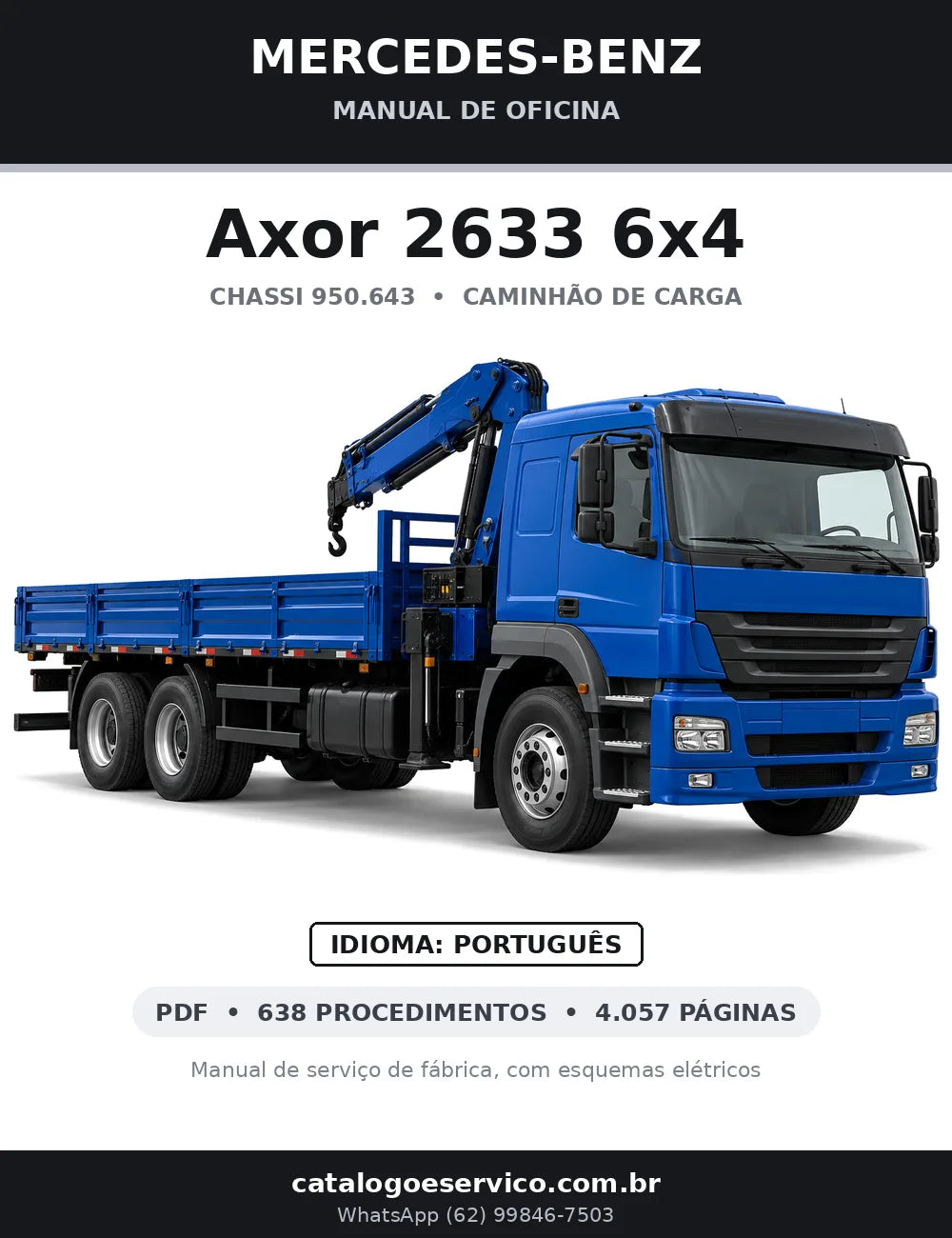 Capa do manual de oficina Mercedes-Benz Axor 2633 6x4