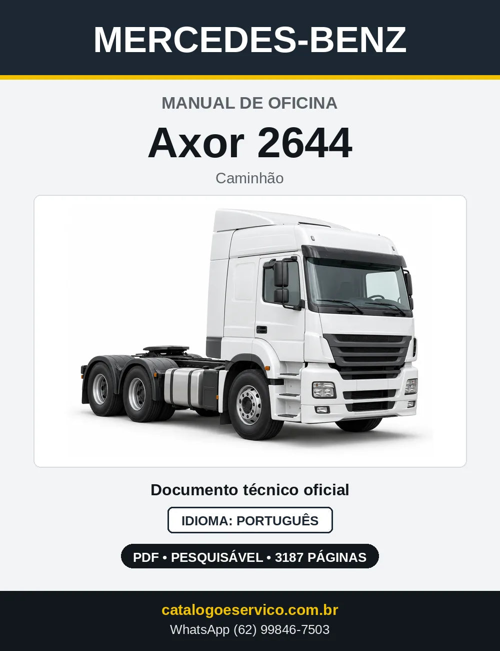 Capa do manual de oficina Mercedes-Benz Axor 2644