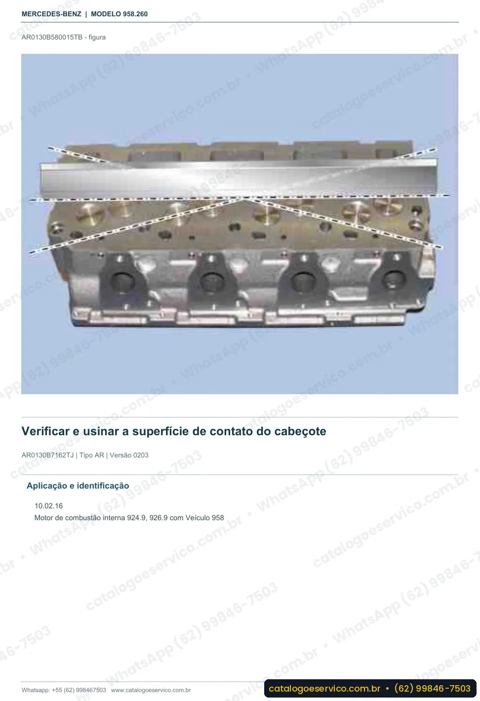 Página de procedimento do manual de oficina Mercedes-Benz Axor 2831 B