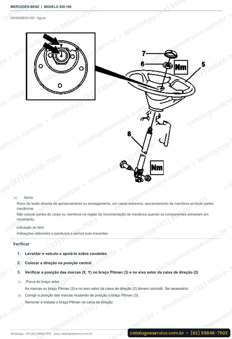 Página de procedimento do manual de oficina Mercedes-Benz Axor 3026