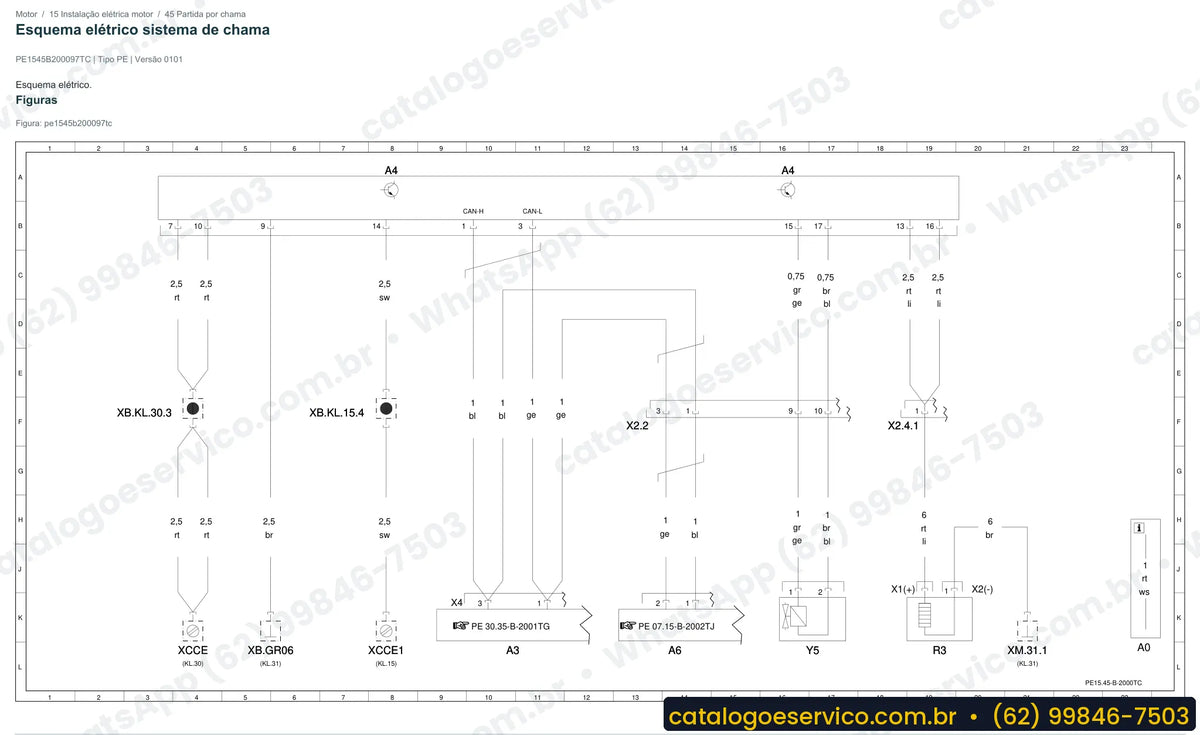 Página de esquema elétrico do Mercedes-Benz Axor 3131 B