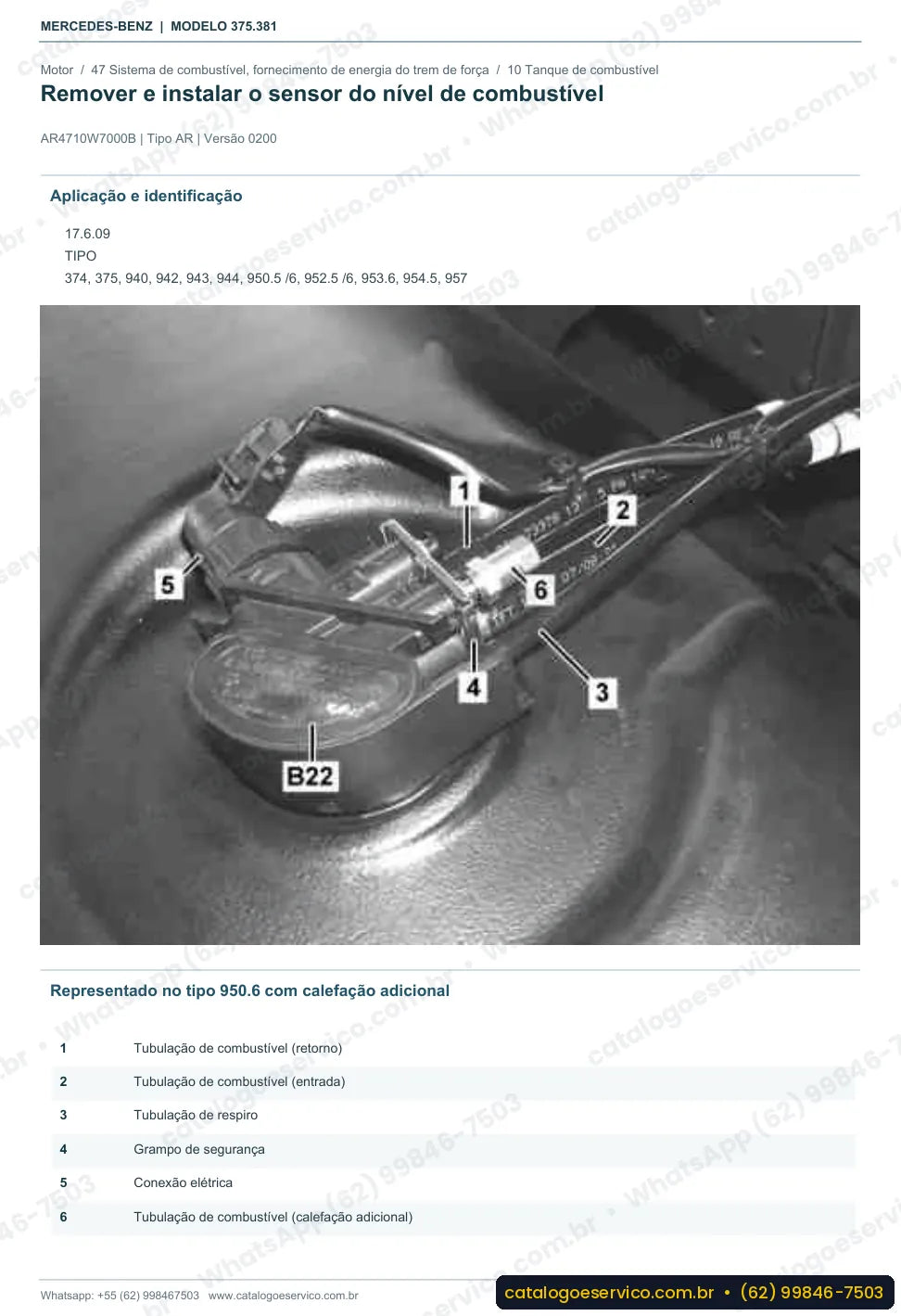 Página de procedimento do manual de oficina Mercedes-Benz Axor 3229 C