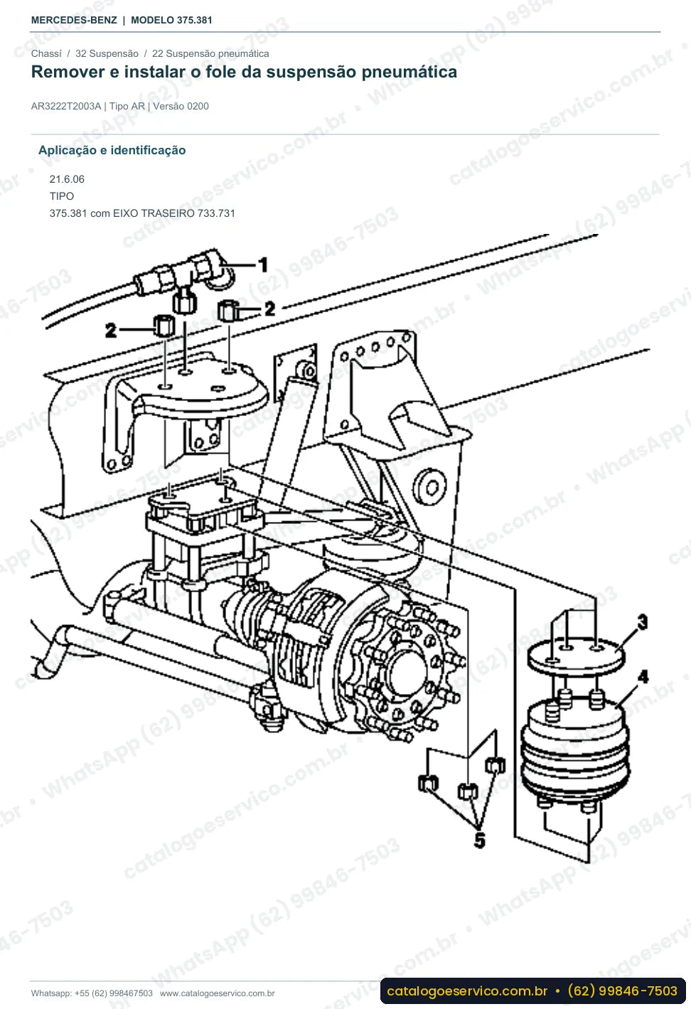 Página de procedimento do manual de oficina Mercedes-Benz Axor 3229 C