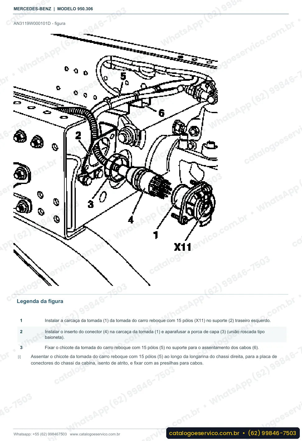 Página de procedimento do manual de oficina Mercedes-Benz Axor 3231 8x4