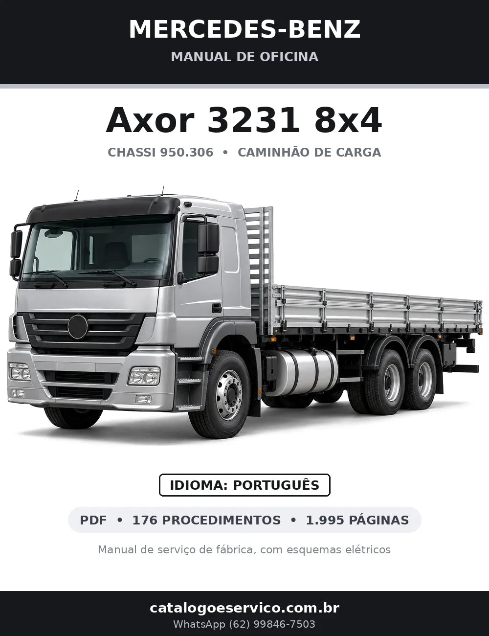 Capa do manual de oficina Mercedes-Benz Axor 3231 8x4