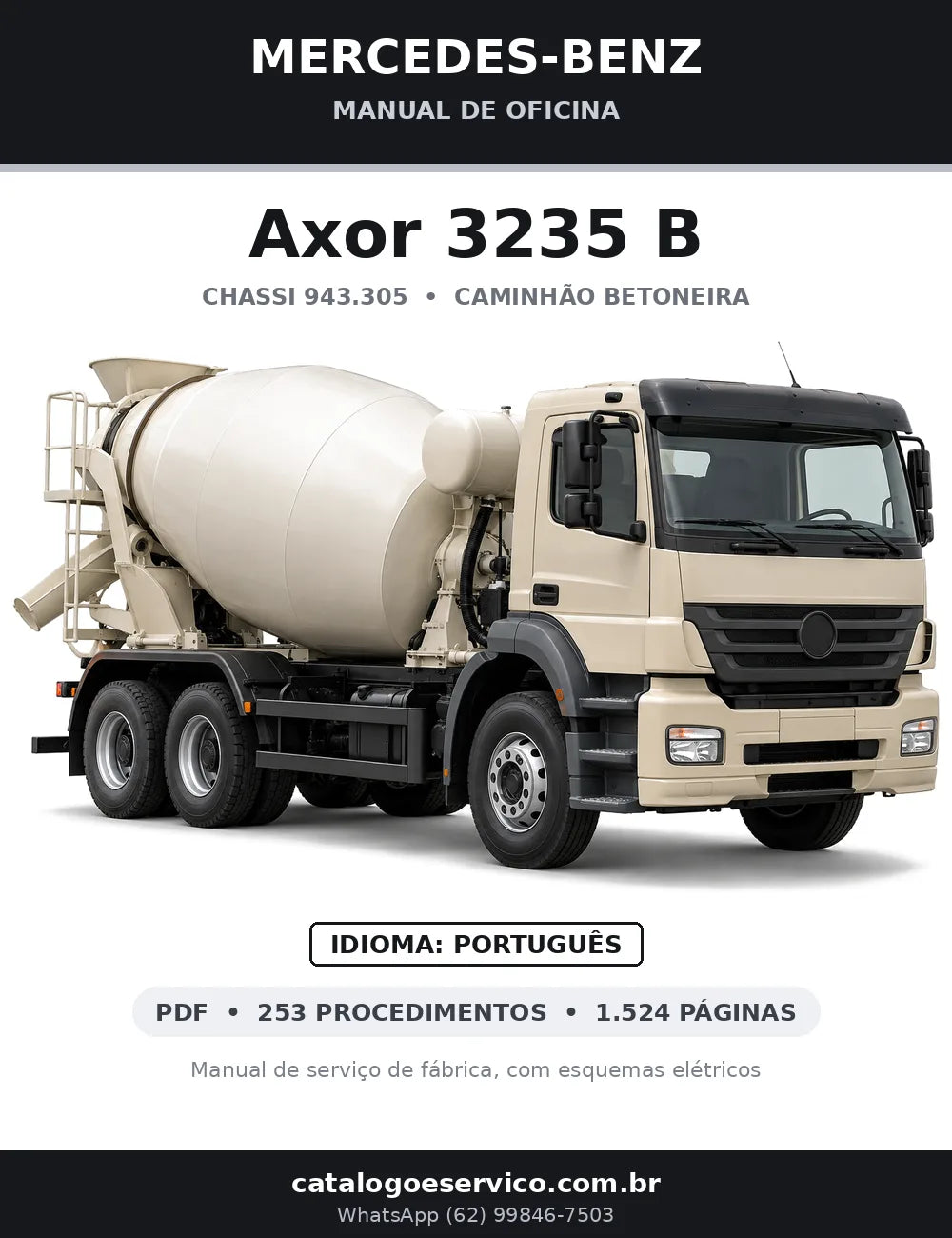 Capa do manual de oficina Mercedes-Benz Axor 3235 B