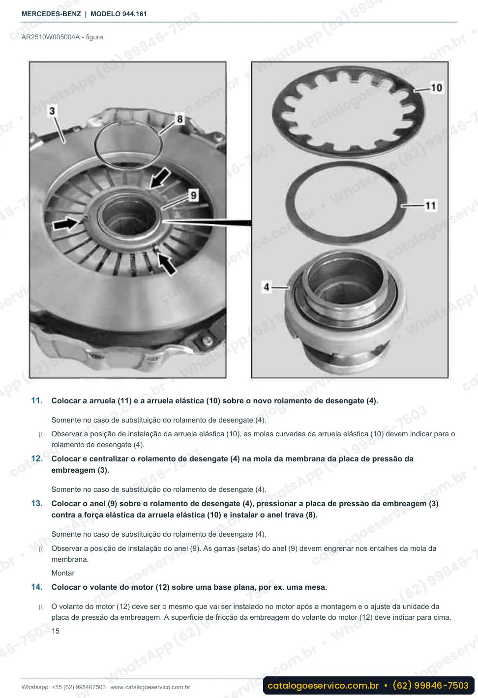 Página de procedimento do manual de oficina Mercedes-Benz Axor 3336 S