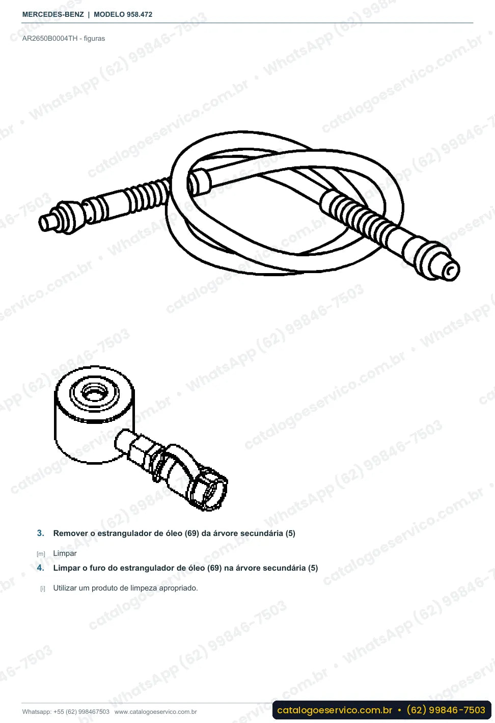 Página de procedimento do manual de oficina Mercedes-Benz Axor 3340 K