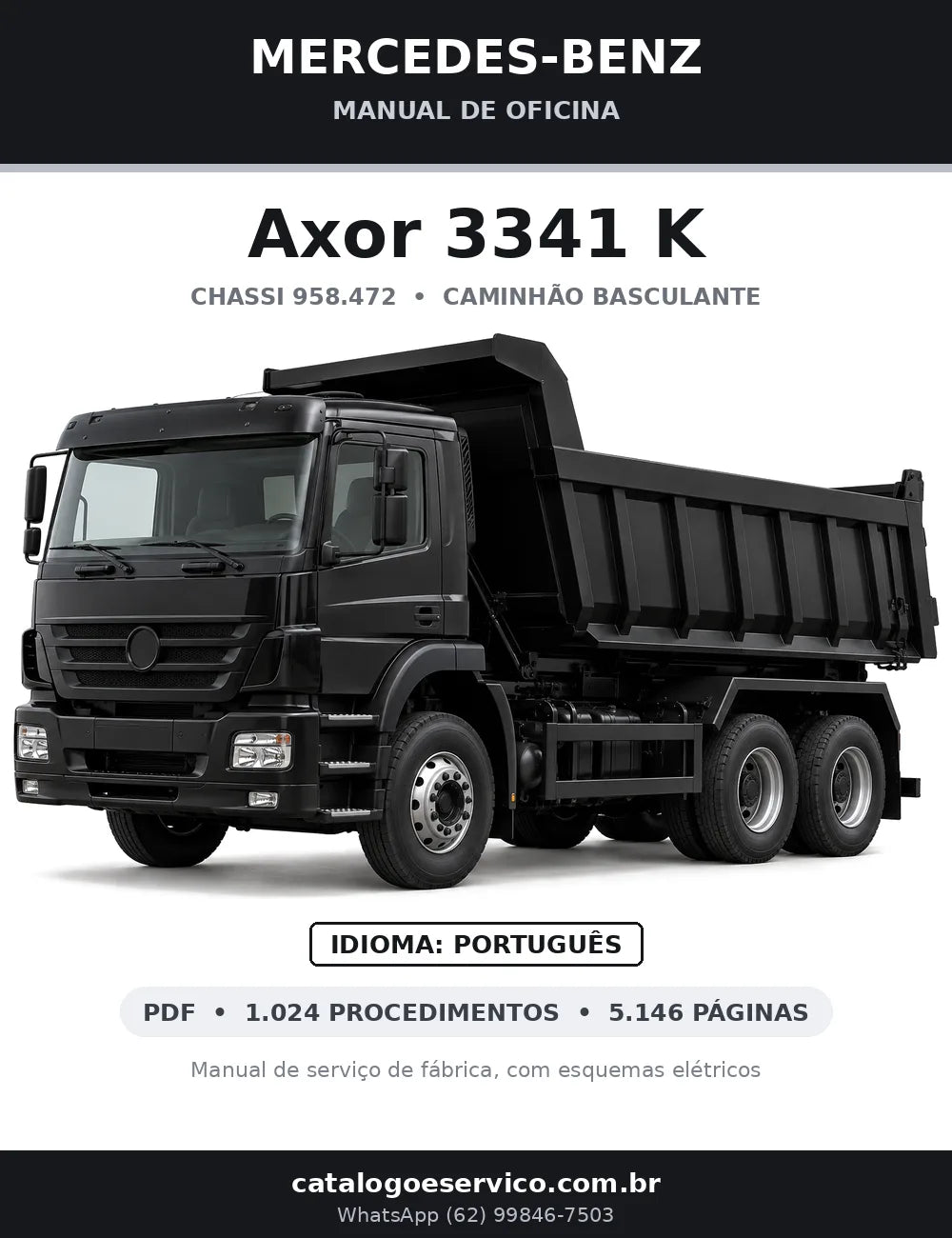 Capa do manual de oficina Mercedes-Benz Axor 3341 K