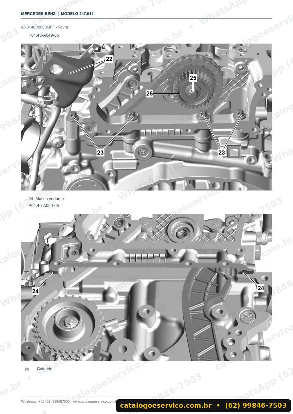 Página de procedimento do manual de oficina Mercedes-Benz B 220 (W247)