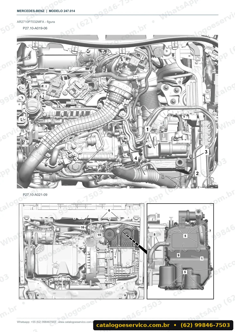 Página de procedimento do manual de oficina Mercedes-Benz B 220 (W247)