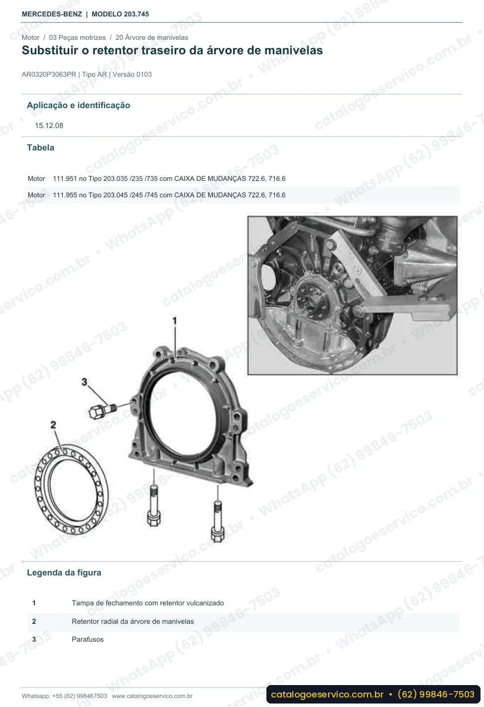 Página de procedimento do manual de oficina Mercedes-Benz C 200 Sportcoupé (CL203)