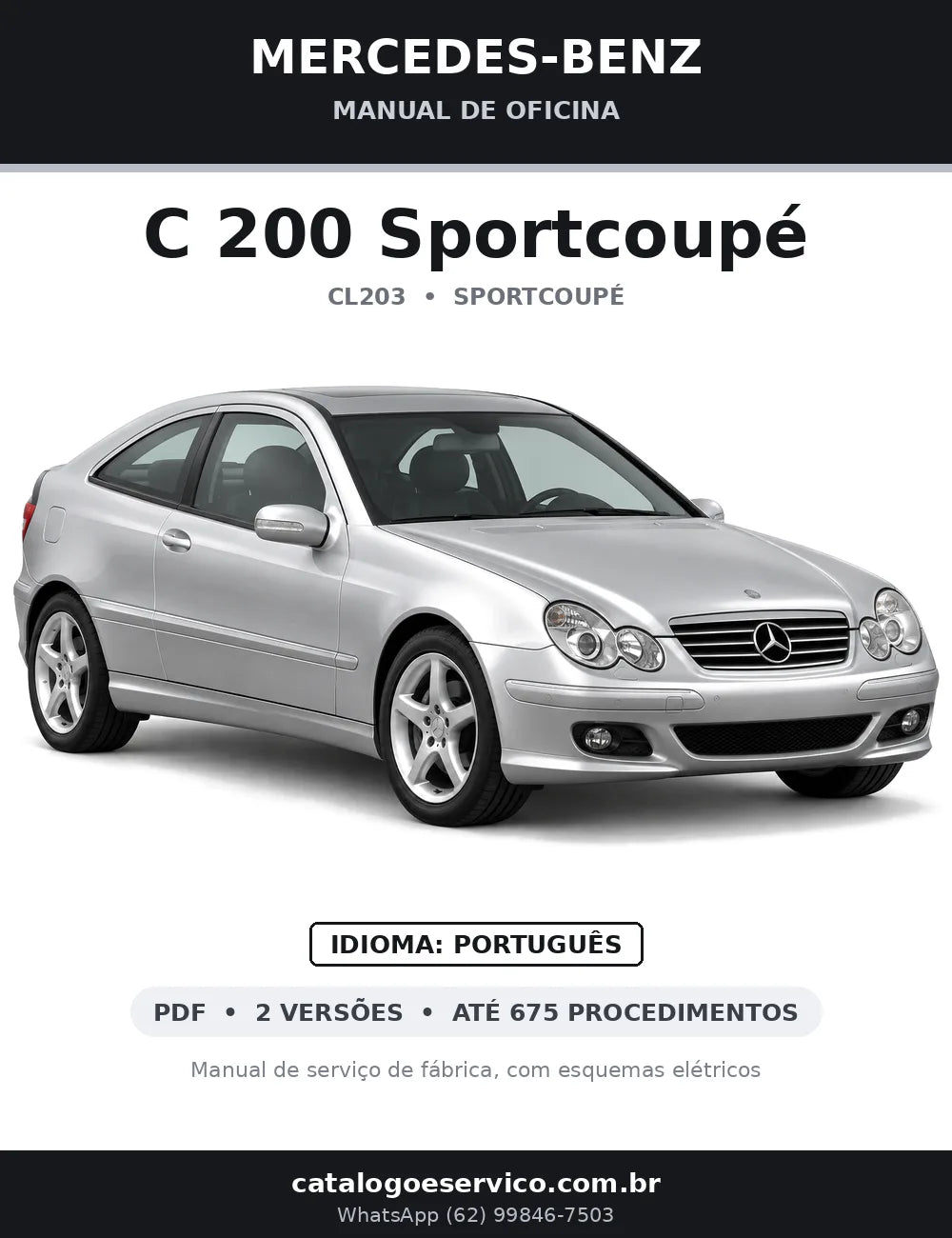 Capa do manual de oficina Mercedes-Benz C 200 Sportcoupé (CL203)