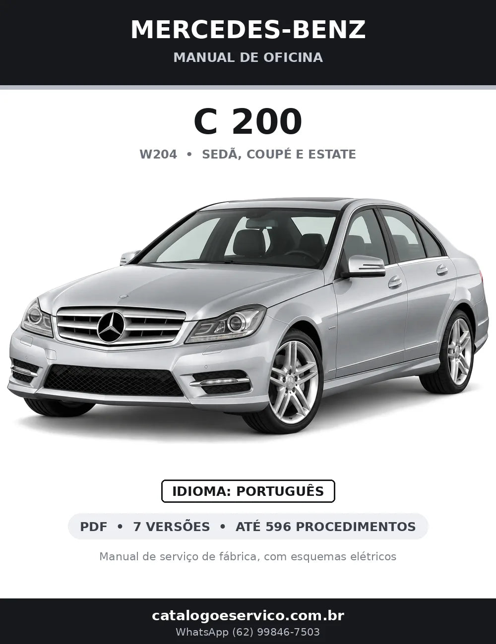 Capa do manual de oficina Mercedes-Benz C 200 (W204)